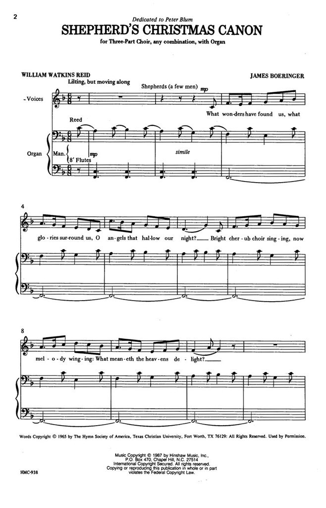 Shepherd's Christmas Canon